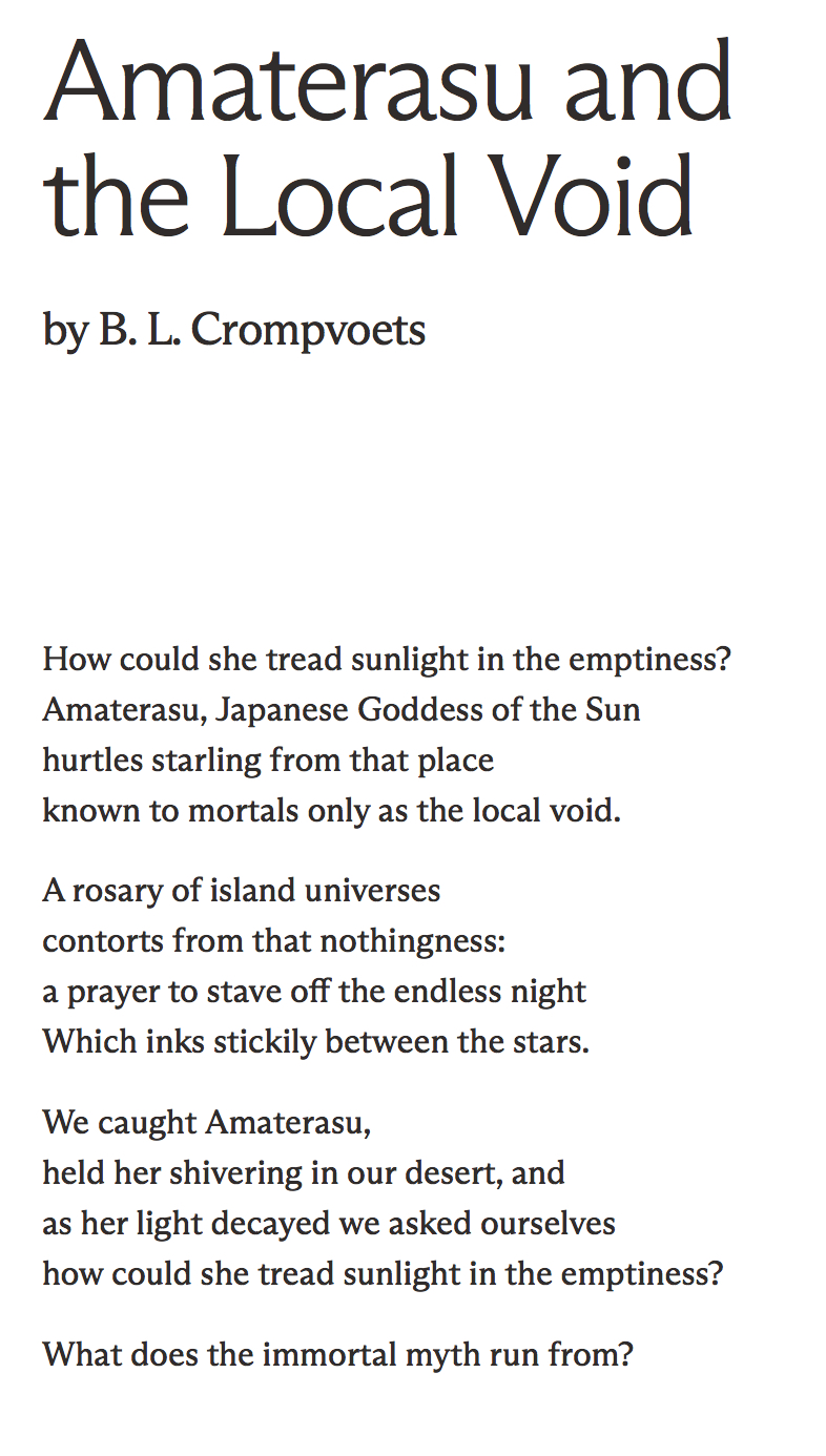 A copy of my Amaterasu poem.